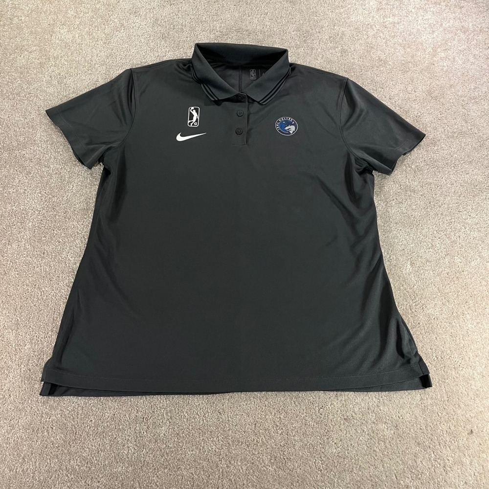 Nike Polo Shirt Womens Large Black Minnesota Timberwolves NBA G League Dri-FIT